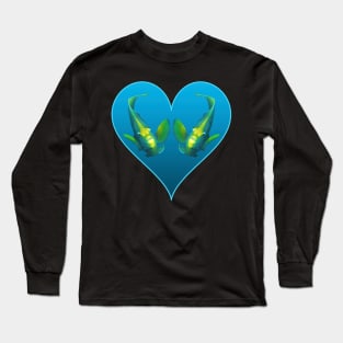 Angelfish twins abstract | Underwater design on a blue gradient background | Long Sleeve T-Shirt